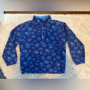 Vintage Lands' End Blue Fleece Quarter-Zip Pullover